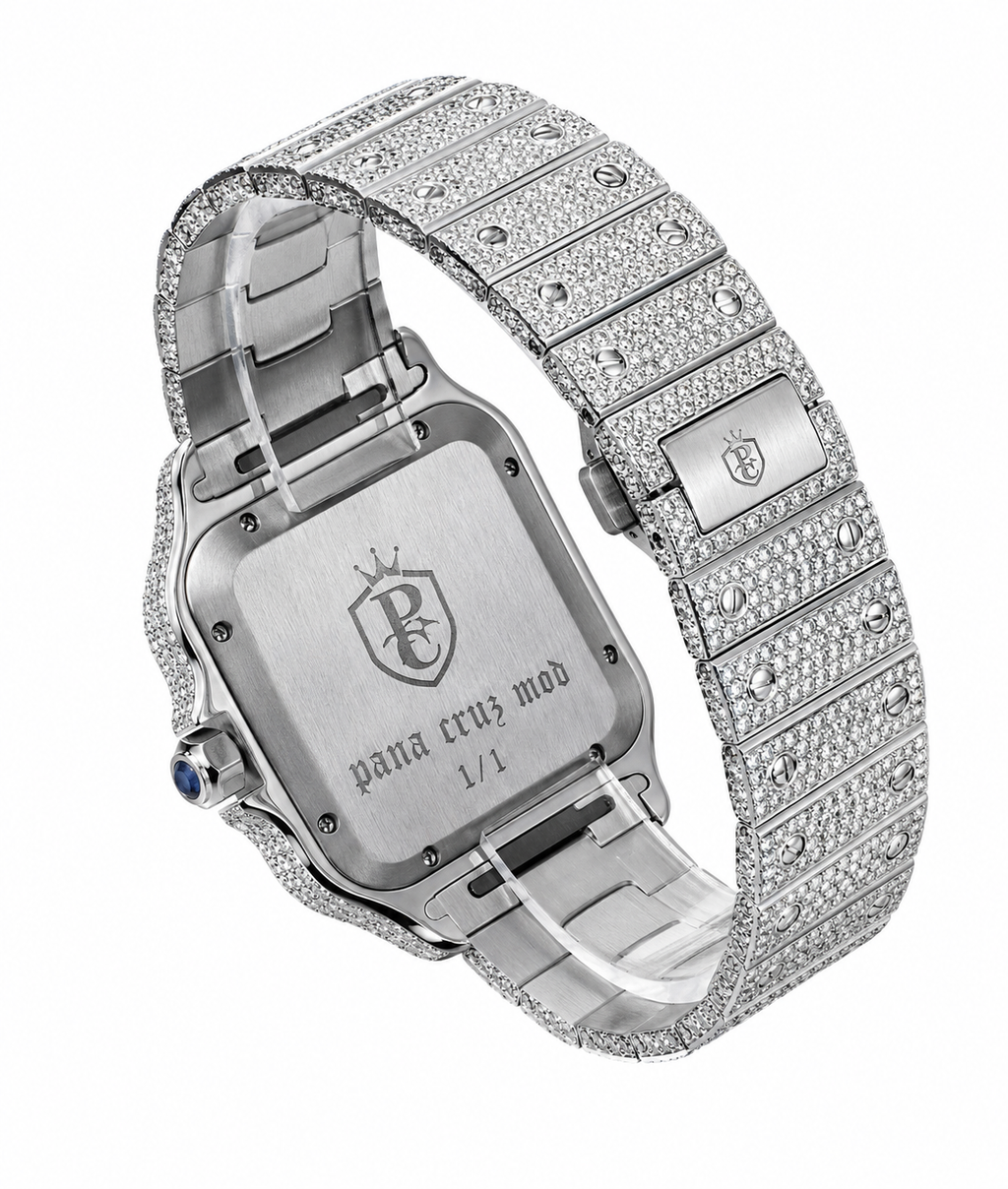 Seiko Mod Santos Full Iced – Moissanita VVS1 | Pasa el Test de Diamantes | Certificado GRA