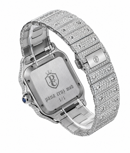 Seiko Mod Cartier Santos Full Iced – Moissanita VVS1