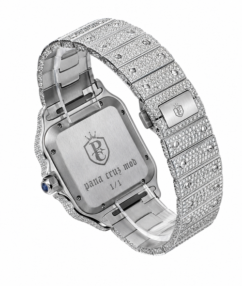 Seiko Mod Santos Full Iced – Moissanita VVS1 | Pasa el Test de Diamantes | Certificado GRA