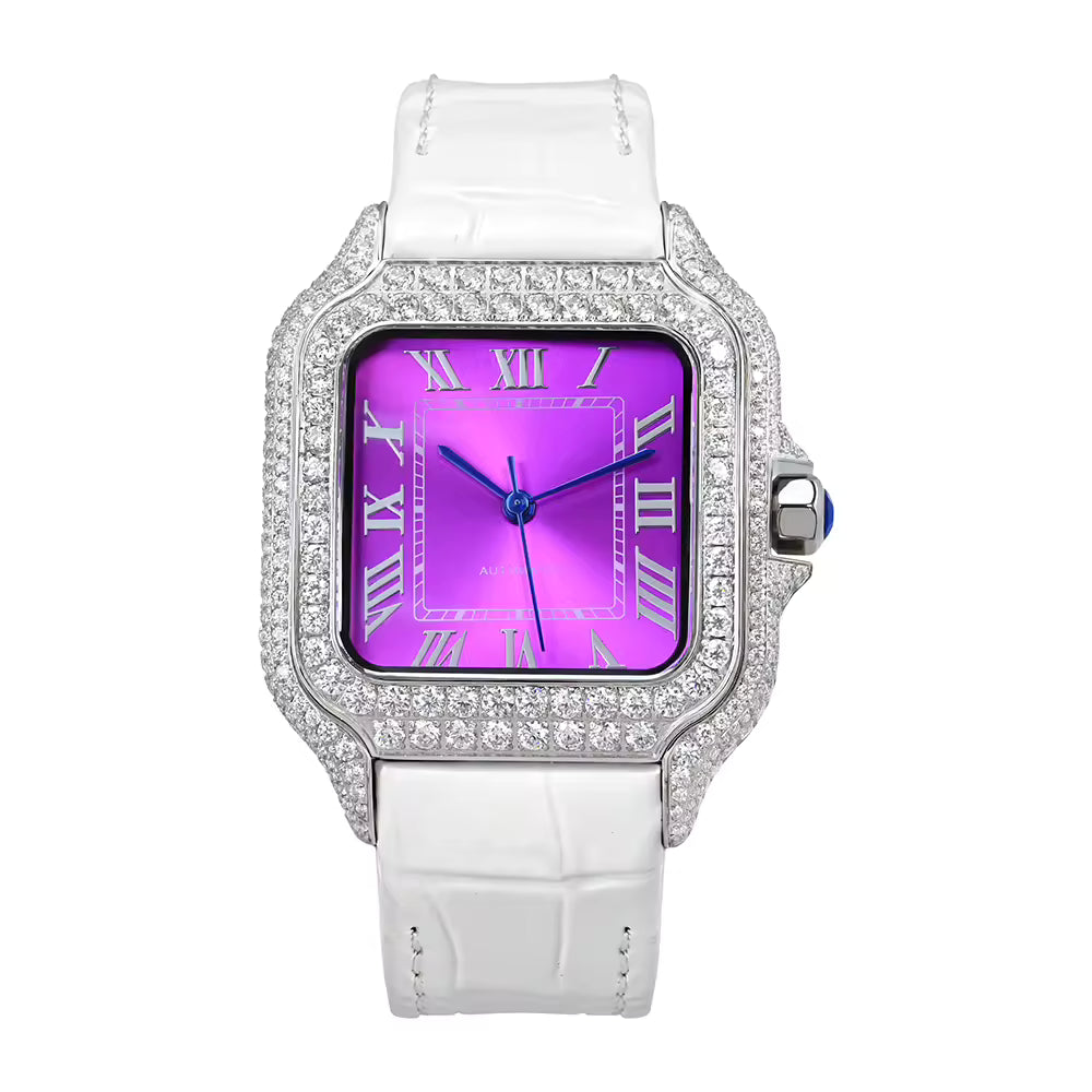 Seiko Mod Cartier Santos Full Iced VVS1 — Esfera de Color
