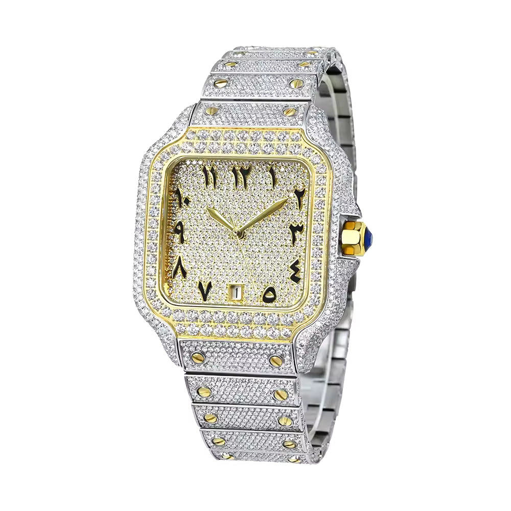 Seiko Mod Santos Full Iced – Moissanita VVS1 | Pasa el Test de Diamantes | Certificado GRA