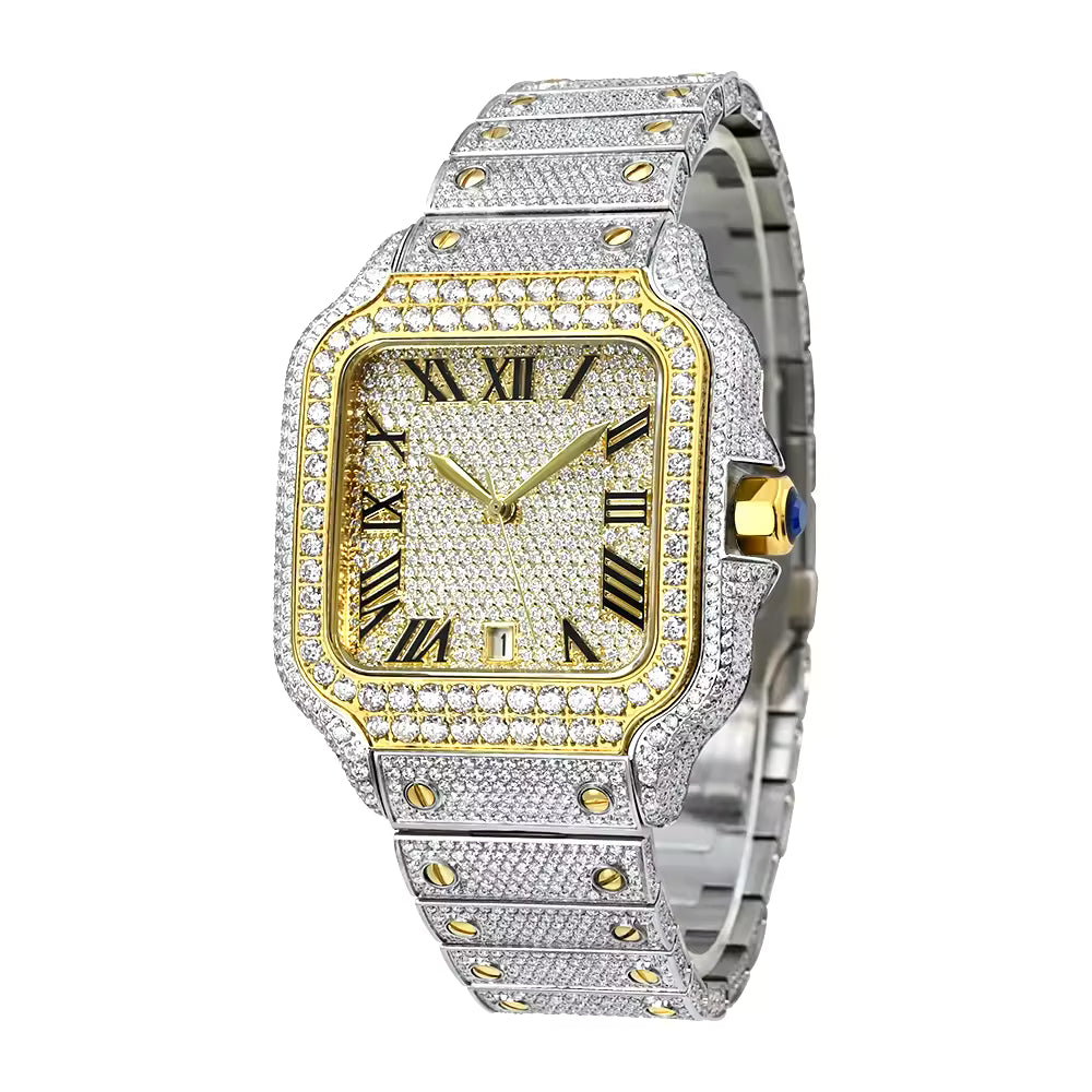 Seiko Mod Santos Full Iced – Moissanita VVS1 | Pasa el Test de Diamantes | Certificado GRA