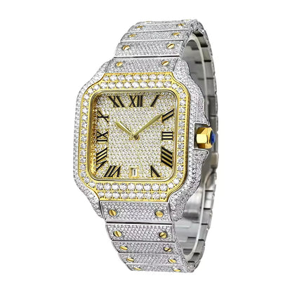 Seiko Mod Cartier Santos Full Iced – Moissanita VVS1
