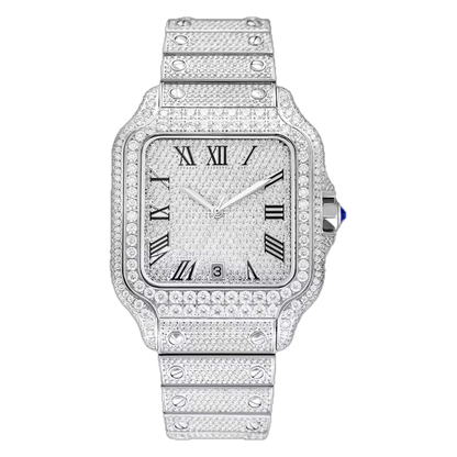 Seiko Mod Cartier Santos Full Iced – Moissanita VVS1