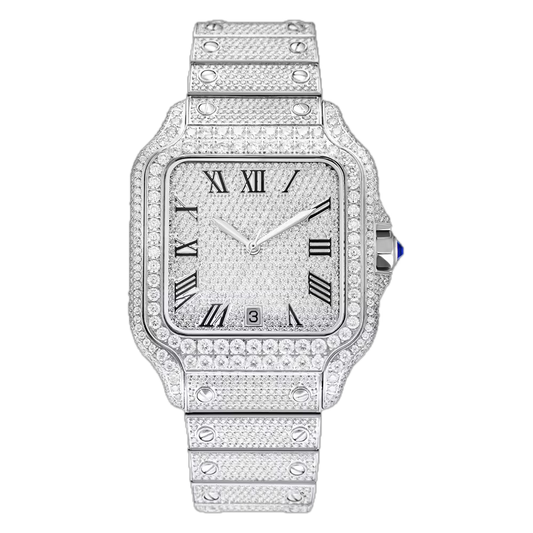 Seiko Mod Cartier Santos Full Iced – Moissanita VVS1